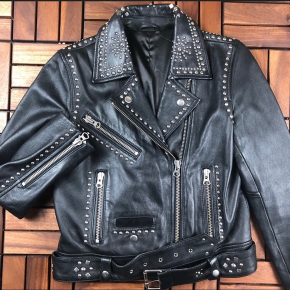 Genuine Leather studded jacket - Picture 3 of 5